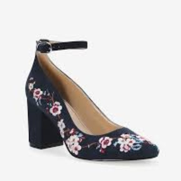 WHBM Embroidered Suede Pumps - Picture 2 of 9